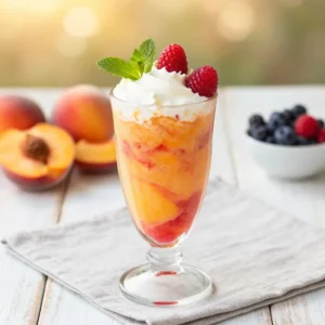 Refreshing Peach Melba Smoothie Summer Dessert