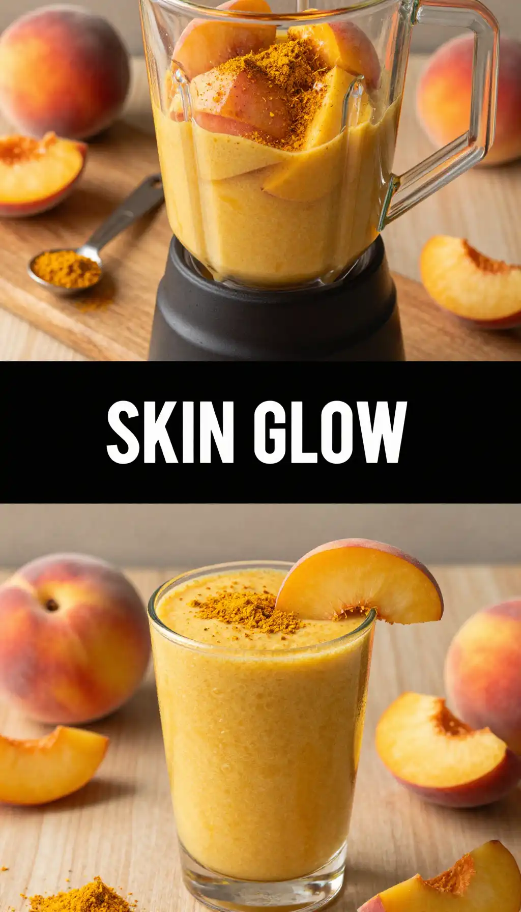 Peach Turmeric Smoothie for Golden Skin