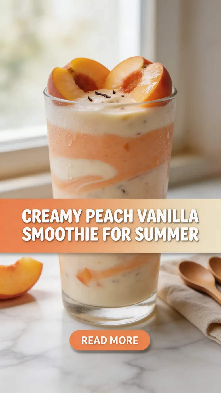 Peach Vanilla Smoothie for Summer Cream
