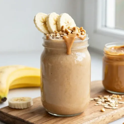 High Calorie Peanut Butter Banana Smoothie for Weight Gain