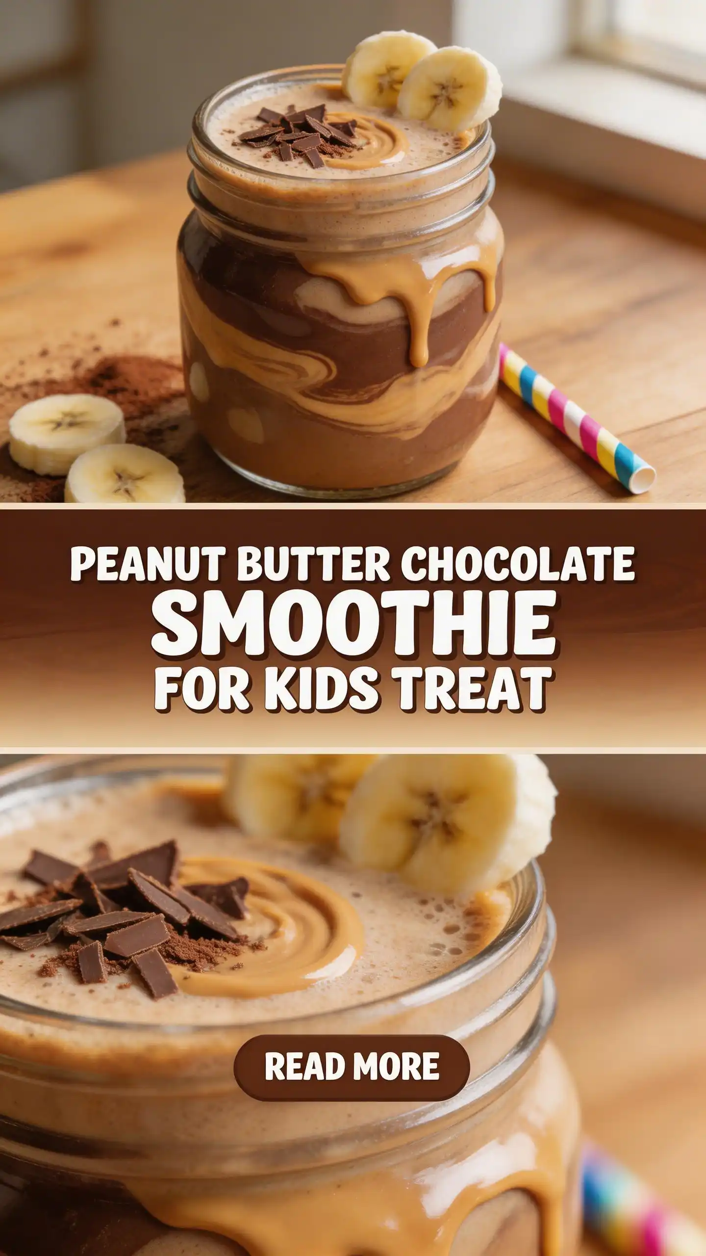Peanut Butter Chocolate Smoothie for Kids Treat