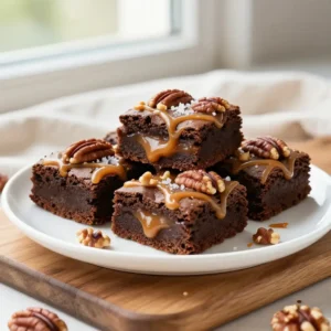 Gooey Pecan Walnut Turtle Brownies Recipe - Easy & Delicious