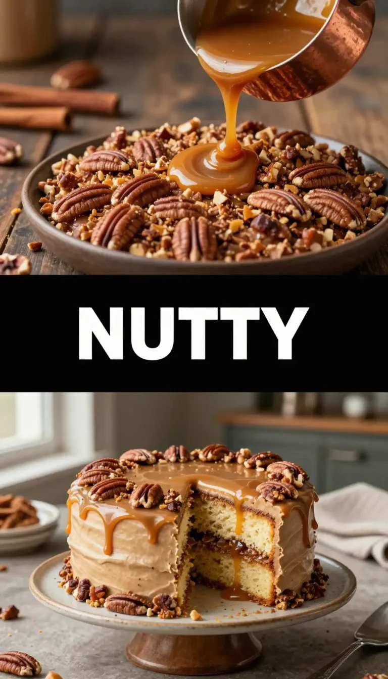 Pecan Crunch And Butterscotch Layer Cake