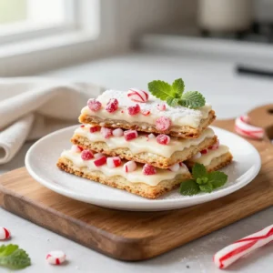 Easy Peppermint Bark Shortbread Cookies for Christmas