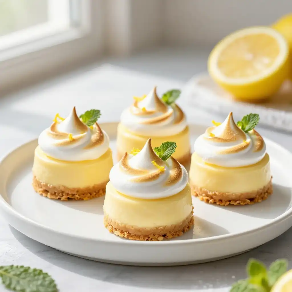Petite Lemon Meringue Cheesecake plated dish