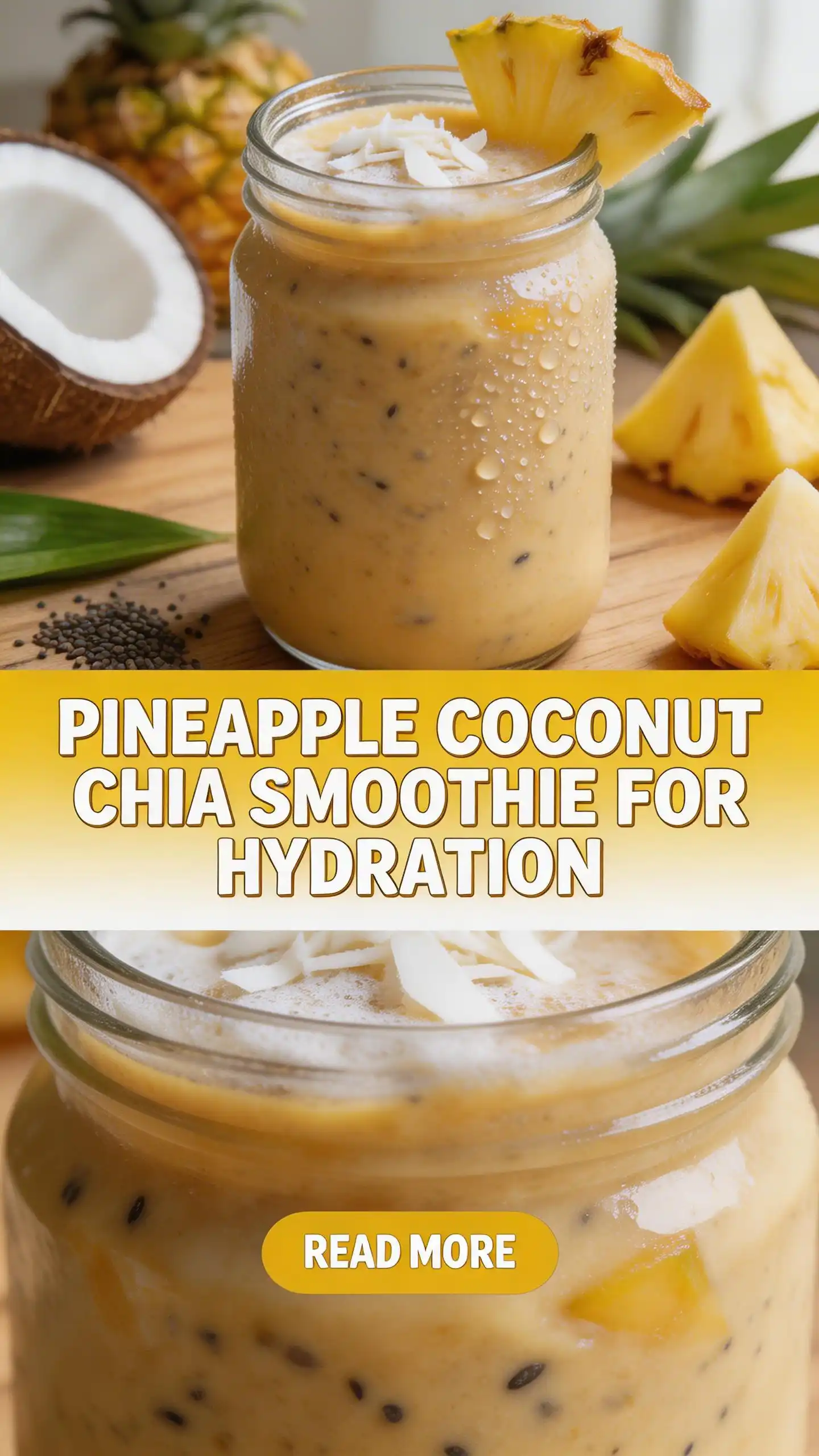Pineapple Coconut Chia Smoothie for Hydration