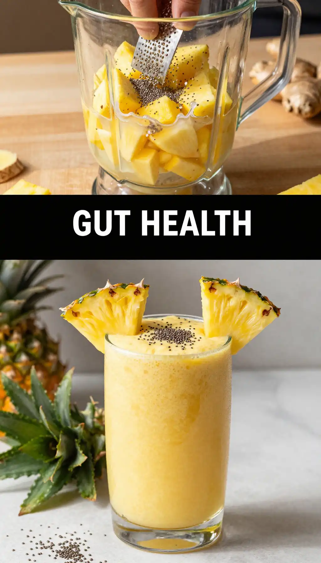 Pineapple Ginger Digestive Smoothie for Gut Health