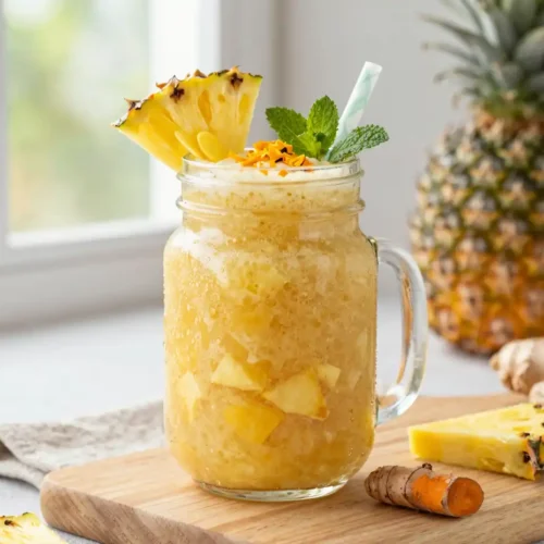 Anti-inflammatory Pineapple Ginger Turmeric Smoothie Recipe