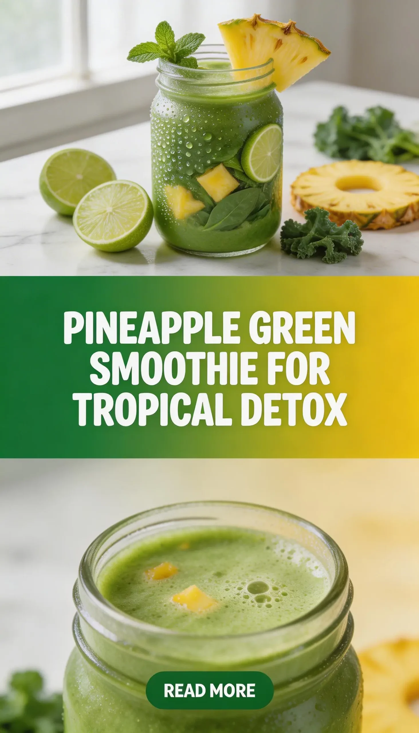 Pineapple Green Smoothie for Tropical Detox