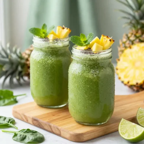 Healthy Pineapple Green Smoothie Recipe for Natural Detox