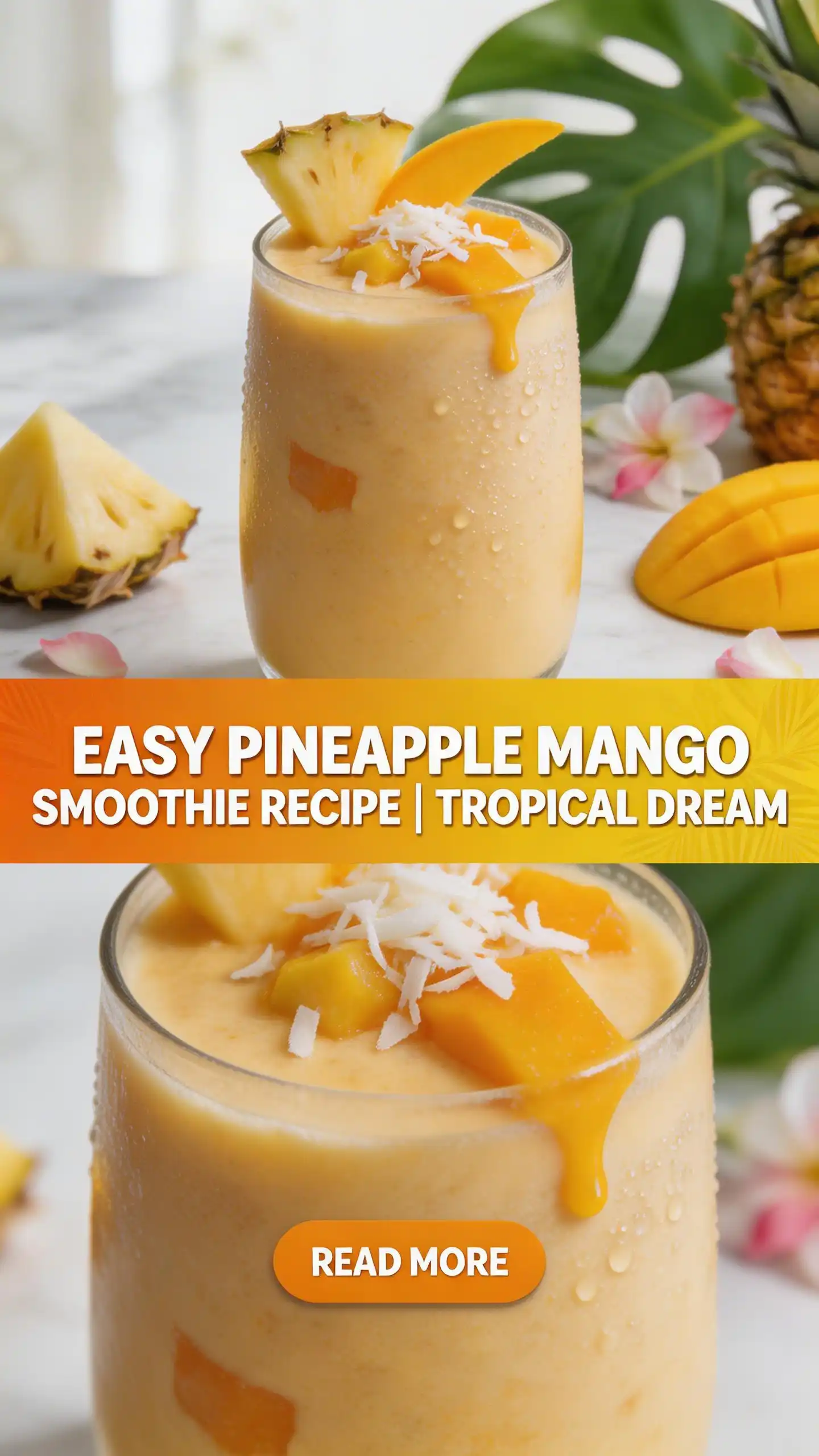 Pineapple Mango Smoothie for Tropical Dream