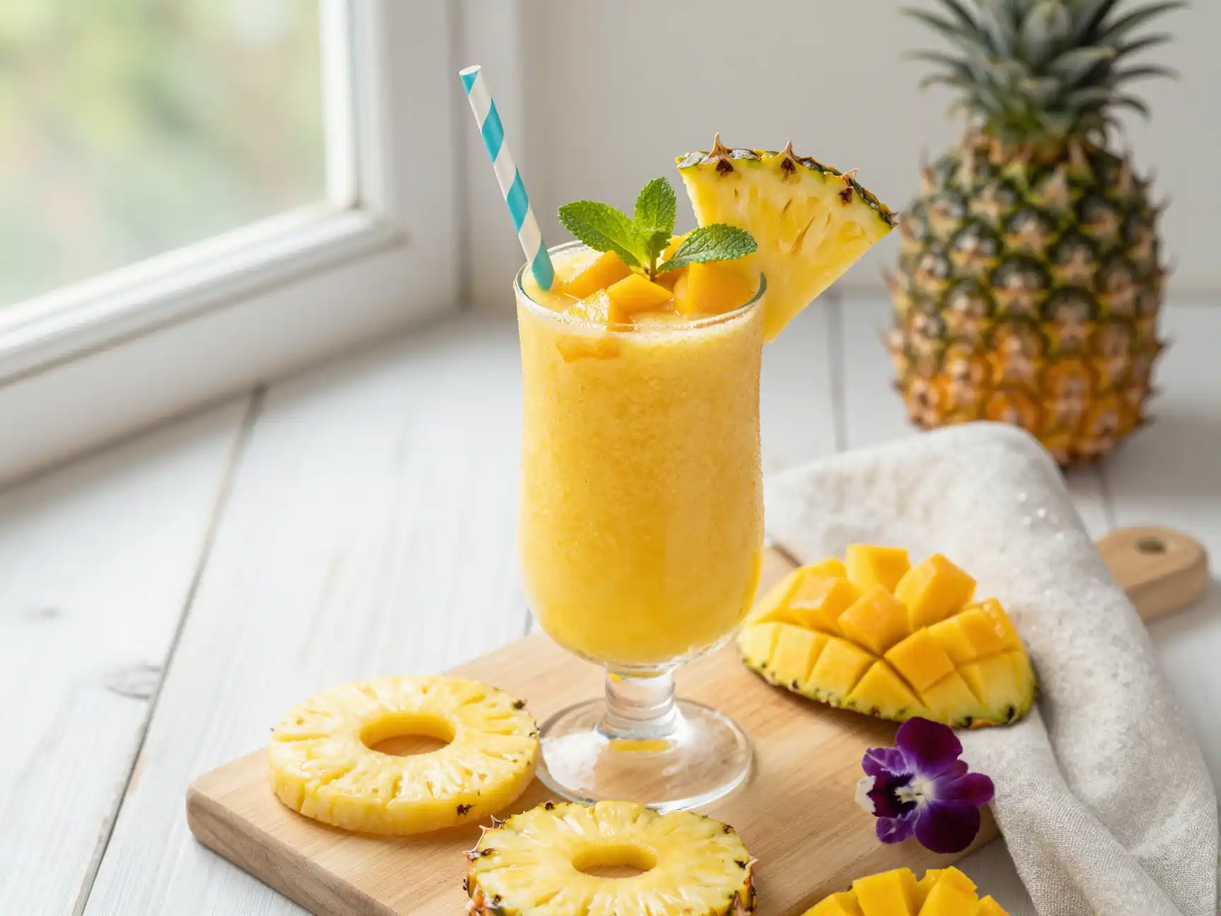 Pineapple Mango Smoothie for Tropical Dream plated dish