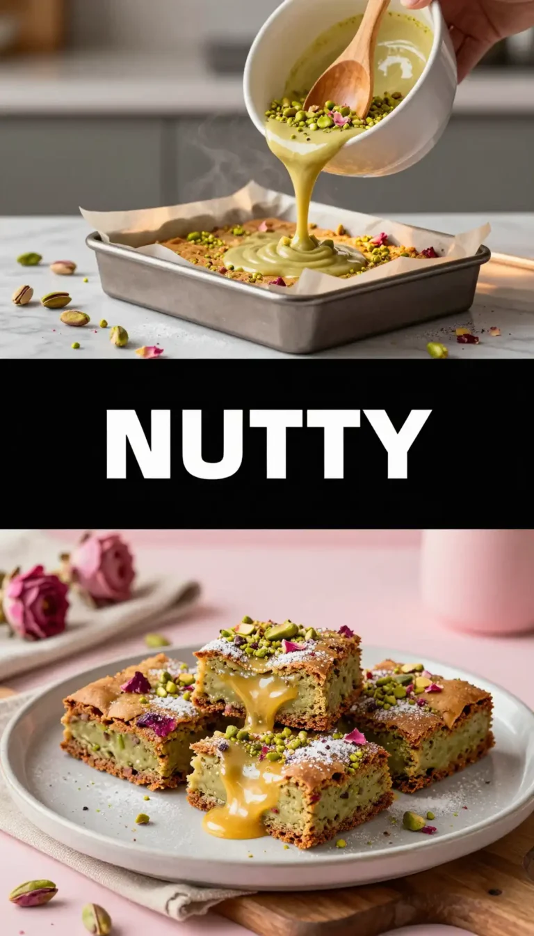 Pistachio And Rose Blondies