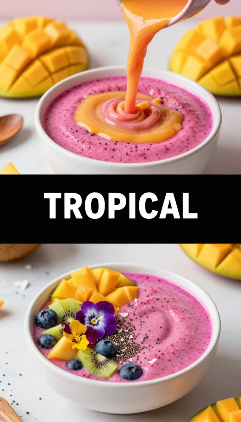 Pitaya Mango Bowl for Tropical Breakfast