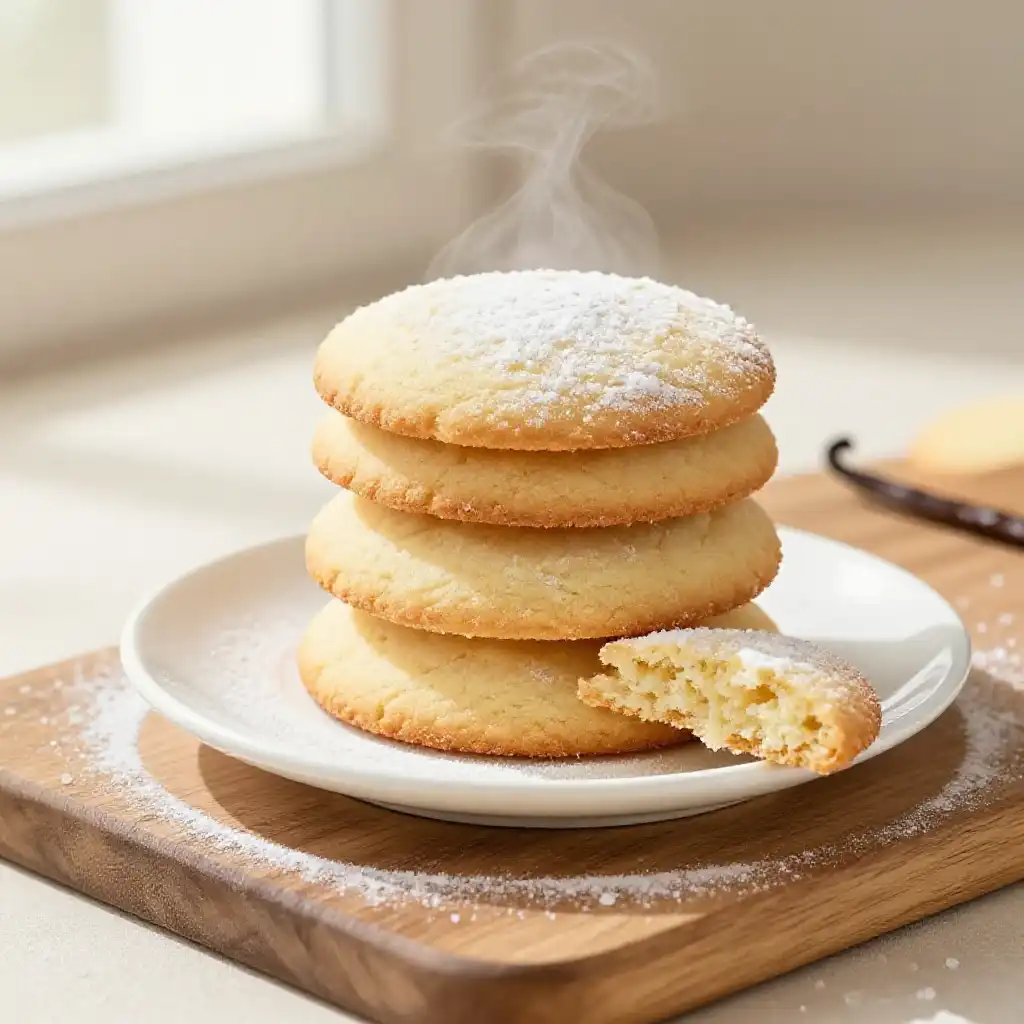 Plain Vanilla Sugar Cookies plated dish