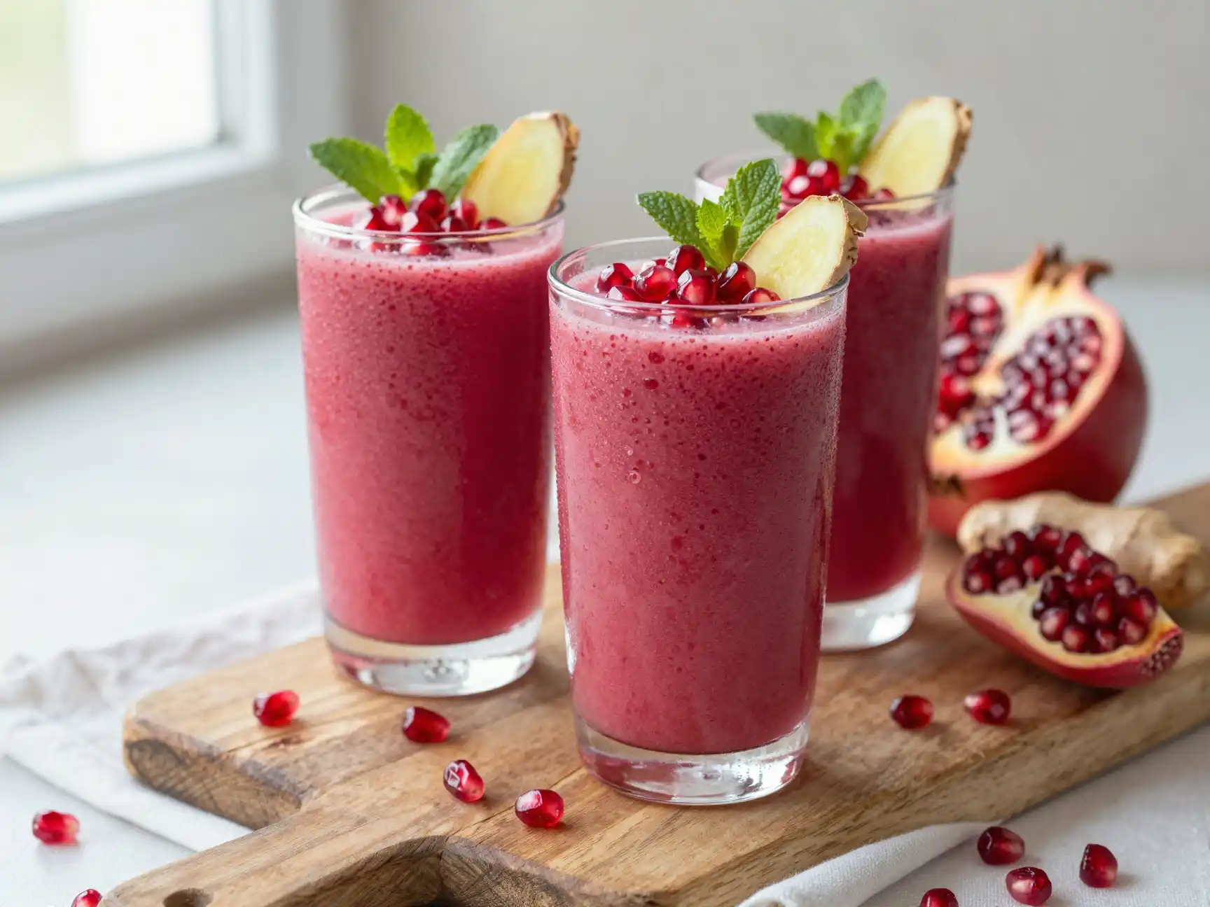 Pomegranate Ginger Smoothie for Heart Health plated dish