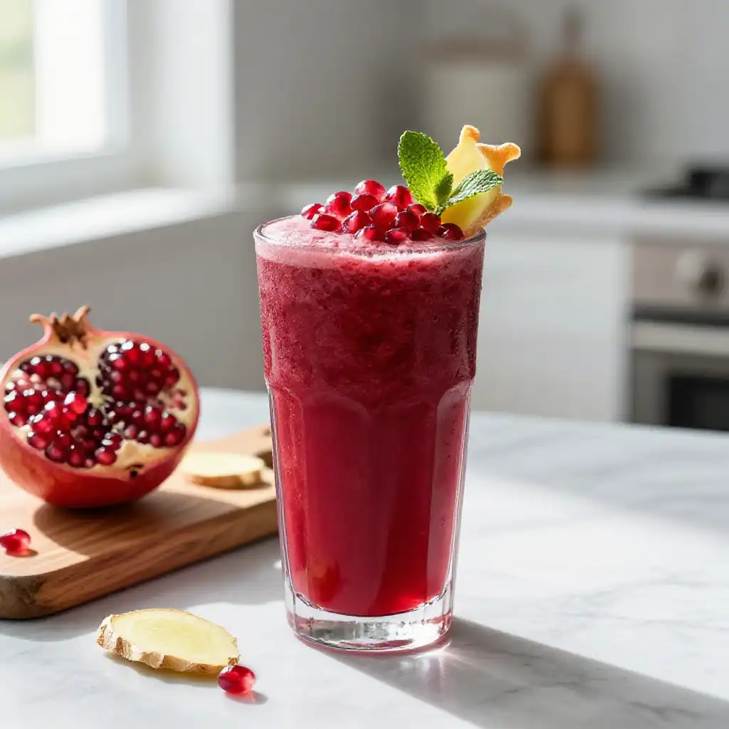Pomegranate Ginger Smoothie for Heart Health plated dish