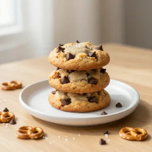 Gooey Pretzel Chocolate Chip Cookies | Sweet & Salty