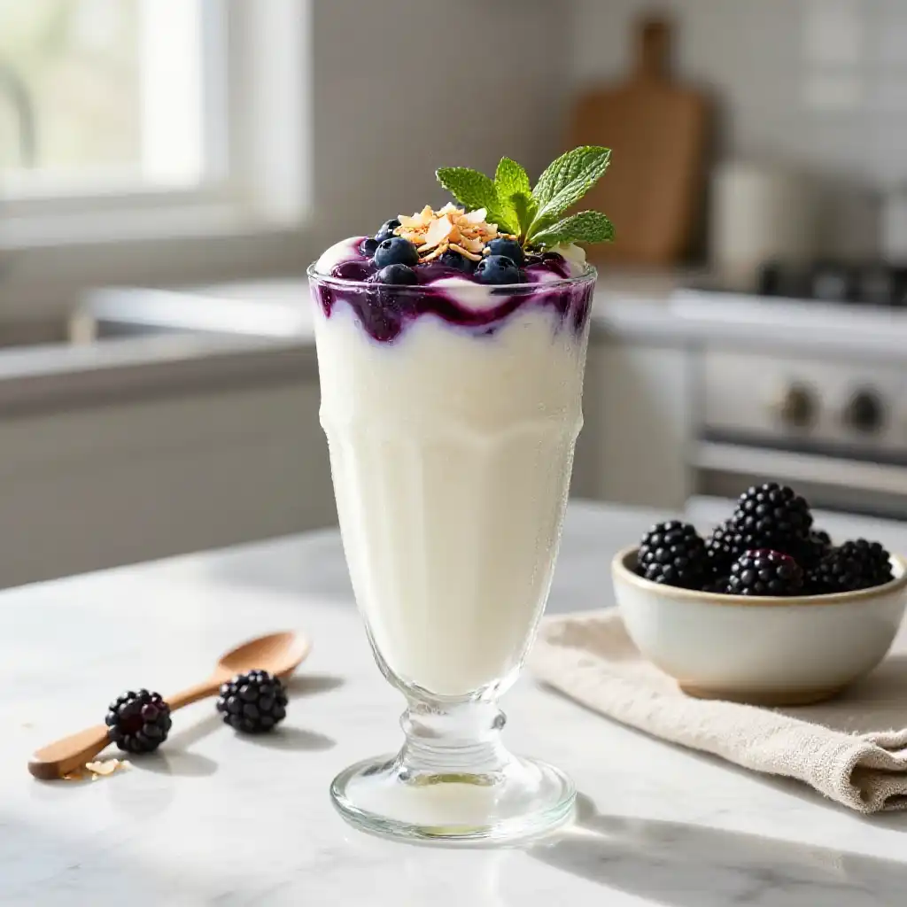 Probiotic Coconut Yogurt Smoothie for Gut Health plated dish