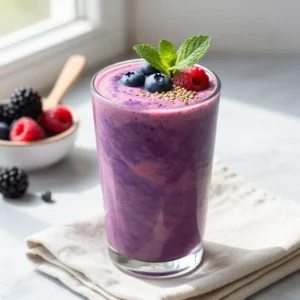 Gut-Healing Kefir Berry Smoothie with Probiotics
