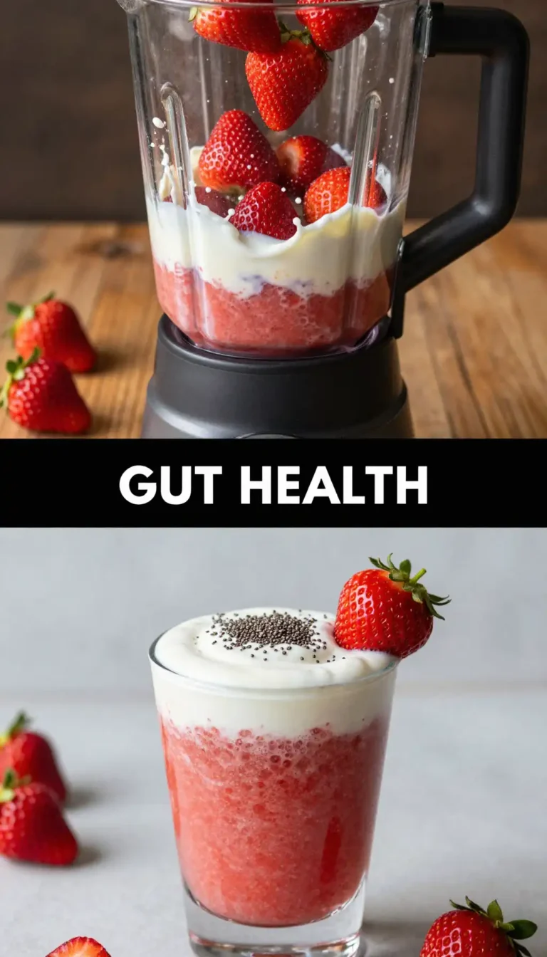 Probiotic Strawberry Kefir Smoothie for Gut