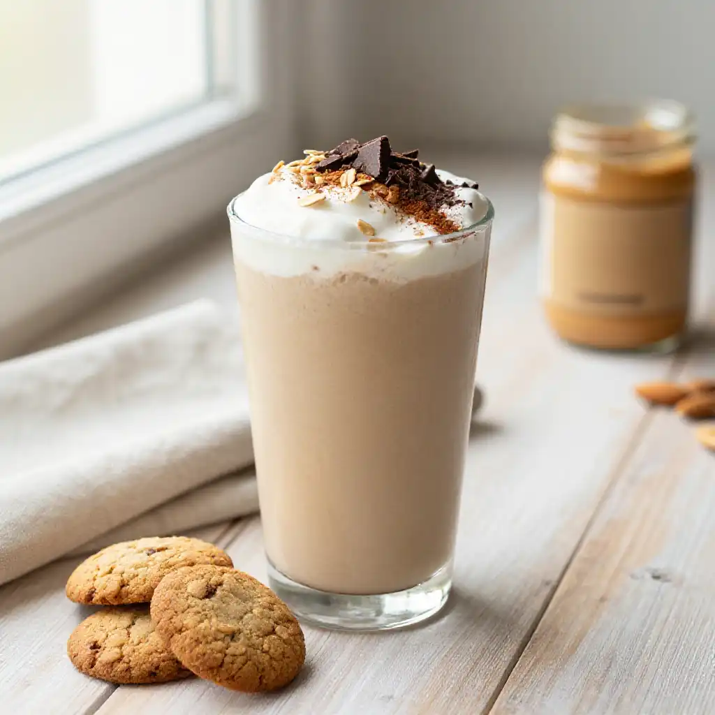 Protein Packed Oatmeal Cookie Smoothie plated dish