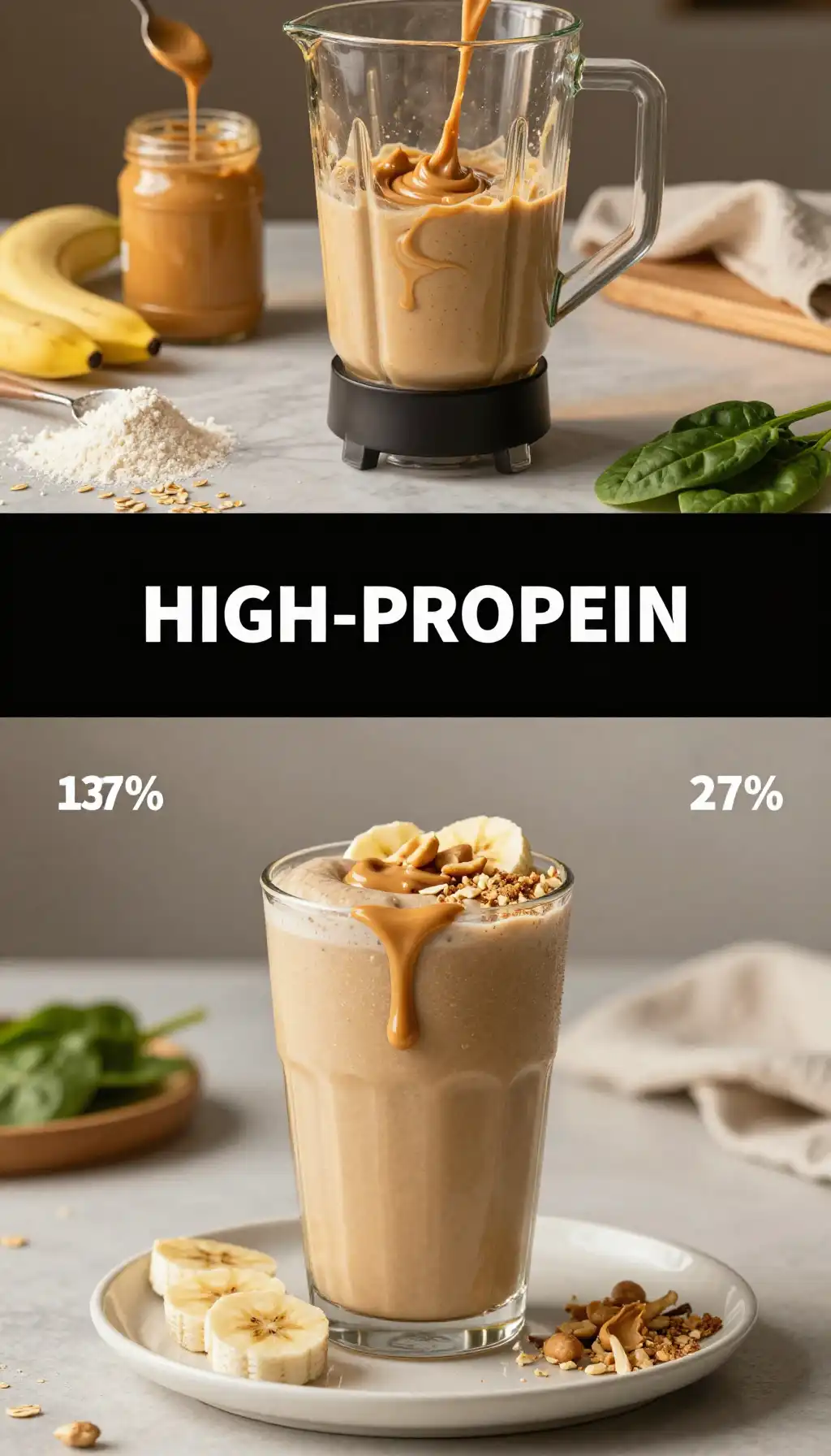Protein Packed Peanut Butter Smoothie for Gains