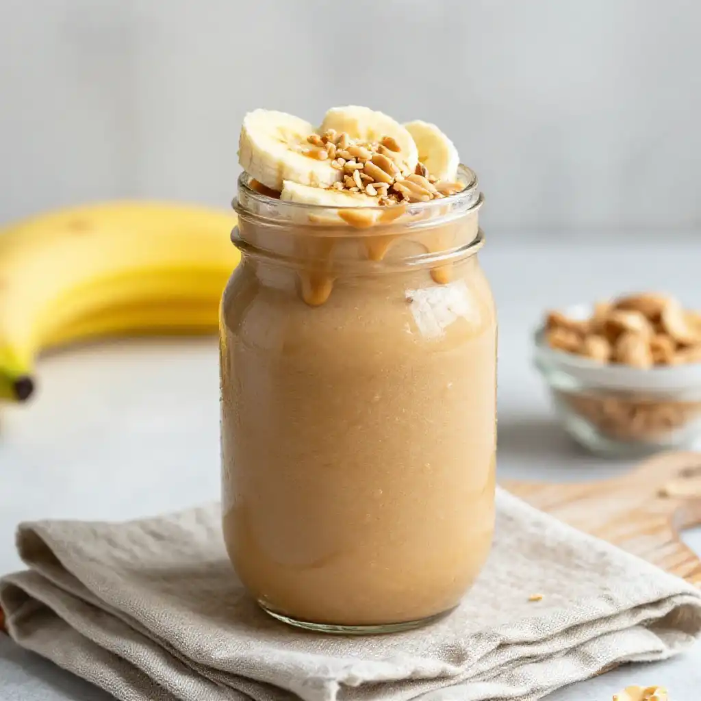 Protein Packed Peanut Butter Smoothie for Gains plated dish