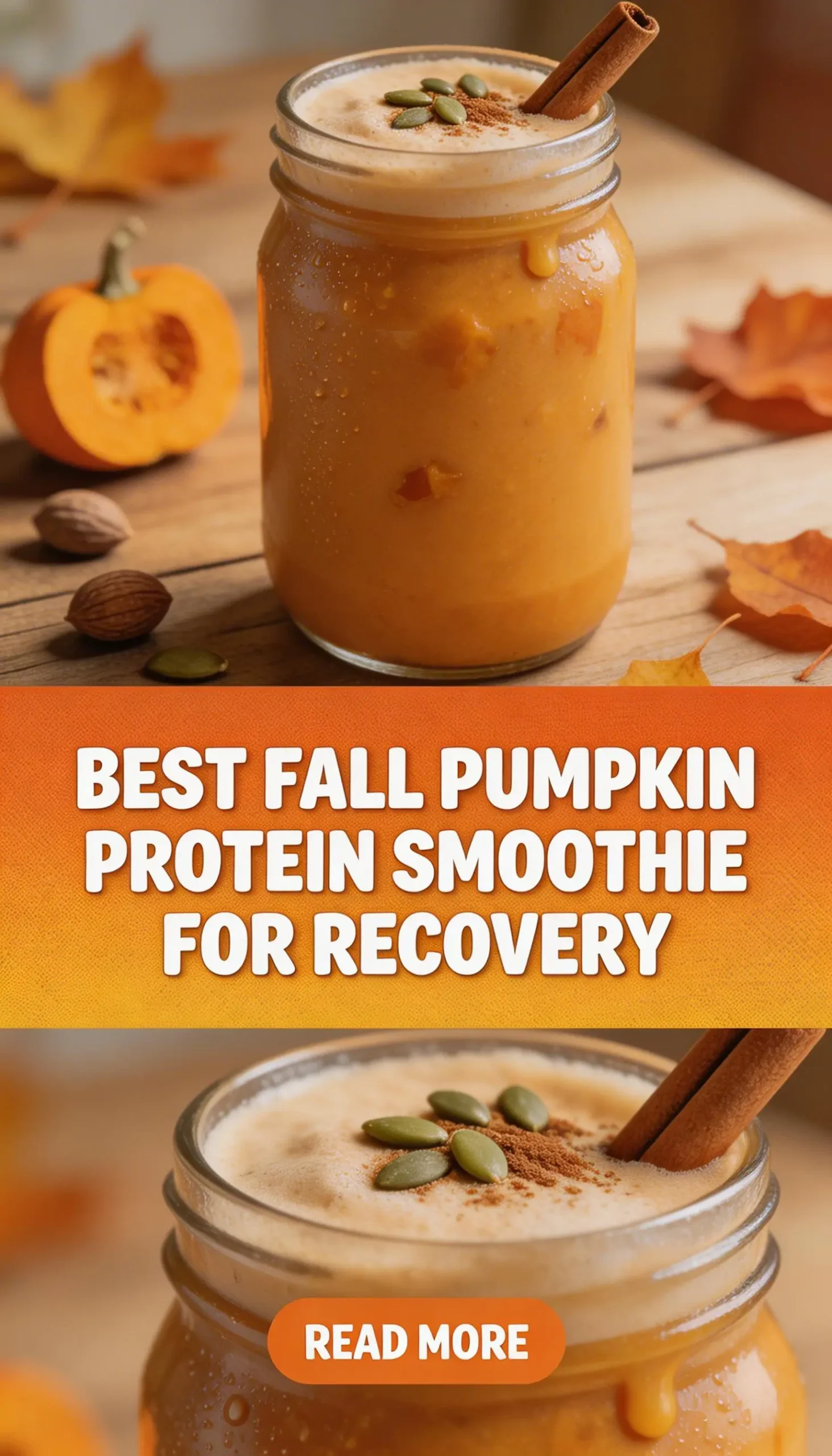 Pumpkin Protein Smoothie for Fall Recovery pinterest pin