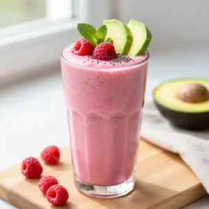 Creamy Raspberry Avocado Smoothie for Healthy Fats