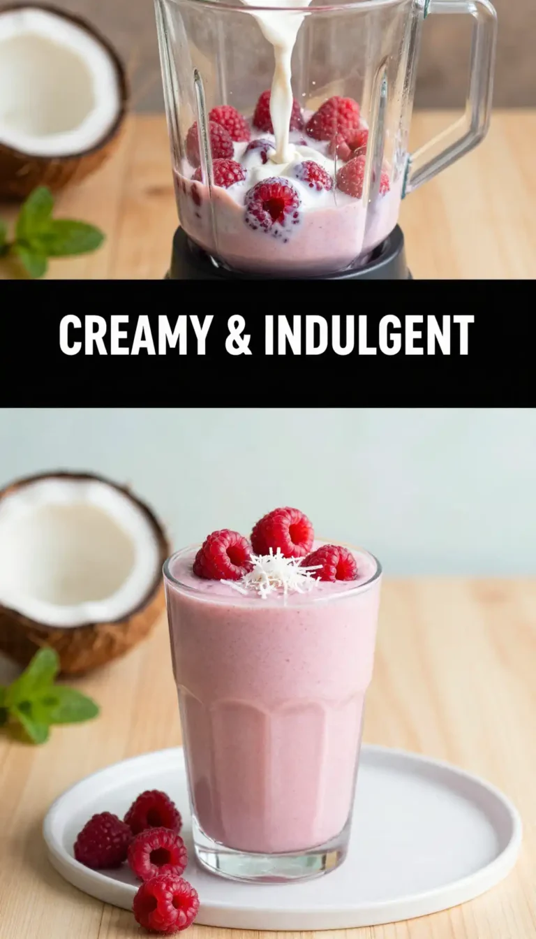 Raspberry Coconut Cream Smoothie for Dessert