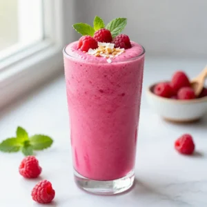 Glowing Skin Raspberry Coconut Smoothie Dairy-Free