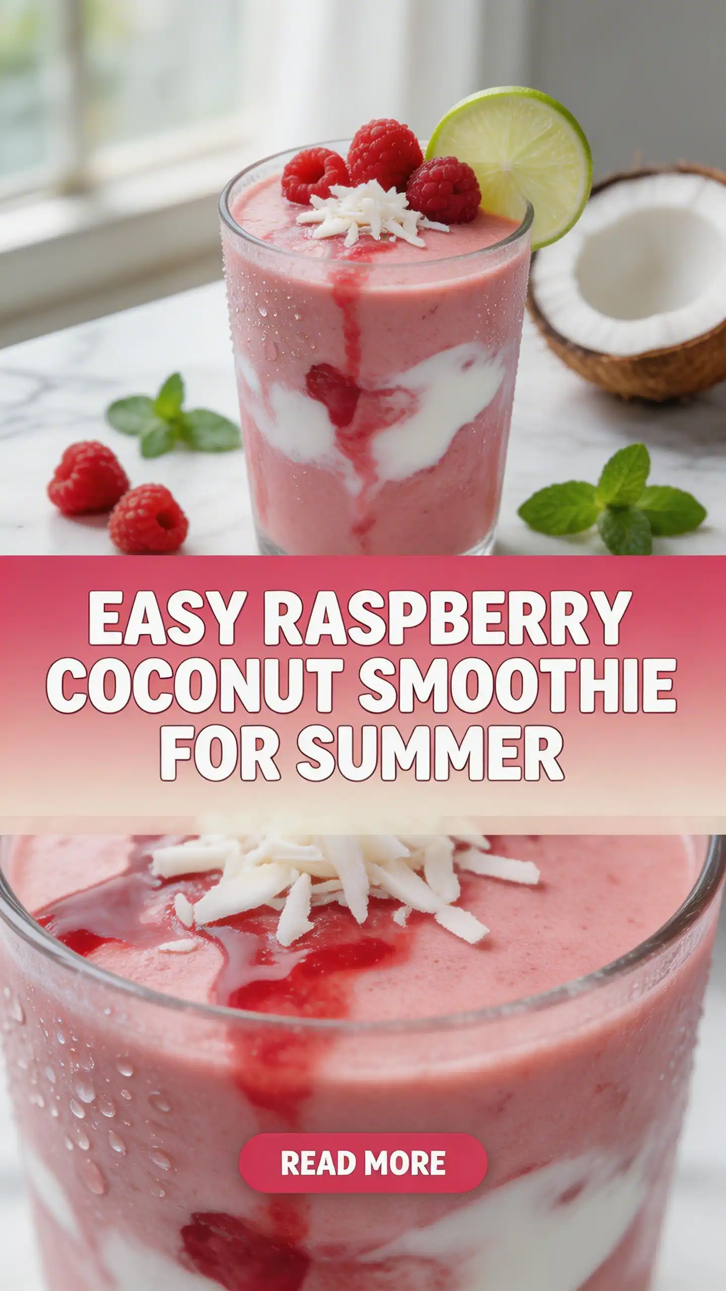 Raspberry Coconut Smoothie for Summer