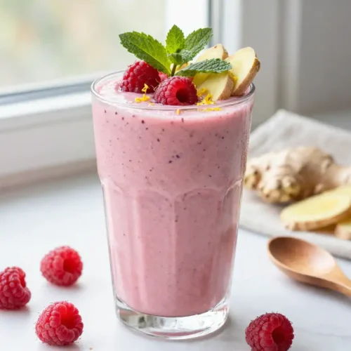 Easy Raspberry Ginger Smoothie for Digestion