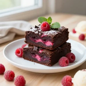 Gooey Raspberry Swirl Dark Chocolate Brownies Recipe
