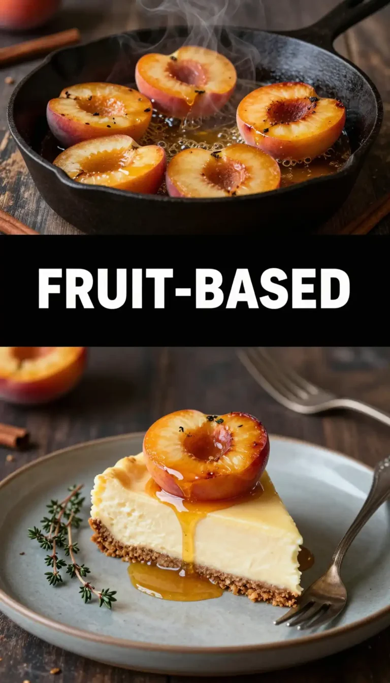Roasted Peach And Vanilla Cheesecake