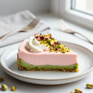 No-Bake Rose Water Pistachio Cheesecake Recipe