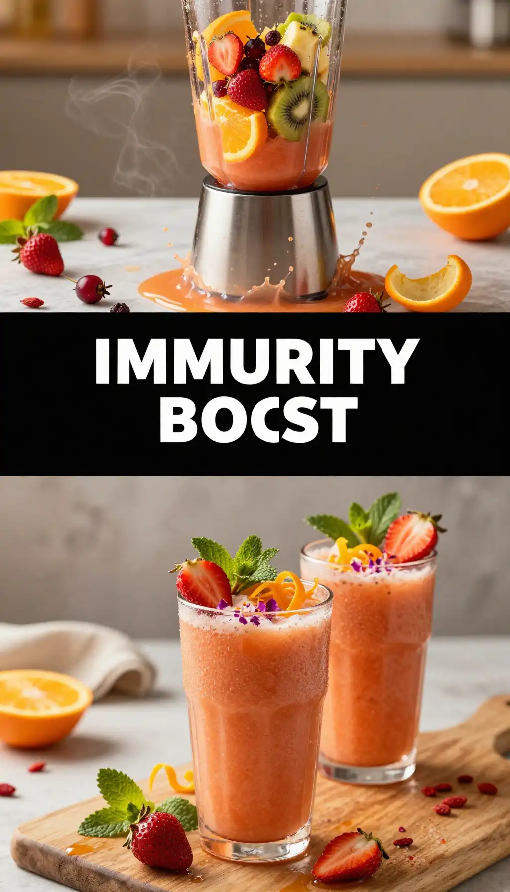 Rosehip Vitamin C Smoothie for Immunity pinterest pin
