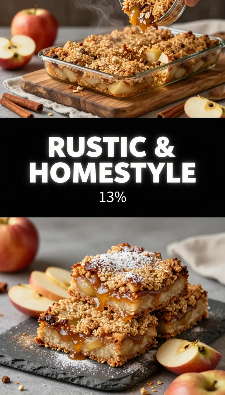 Rustic Apple And Cinnamon Crumb Bars