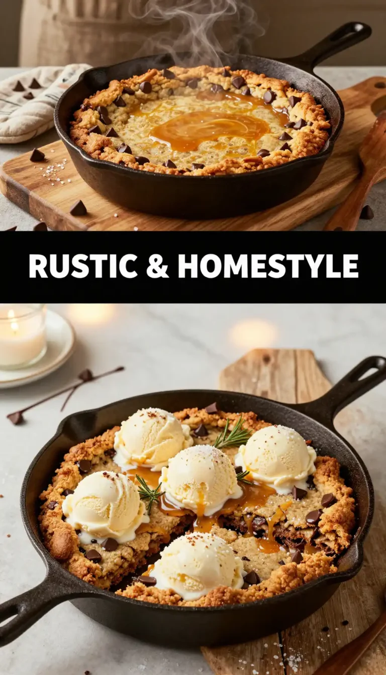 Rustic Cast Iron Skillet Cookie