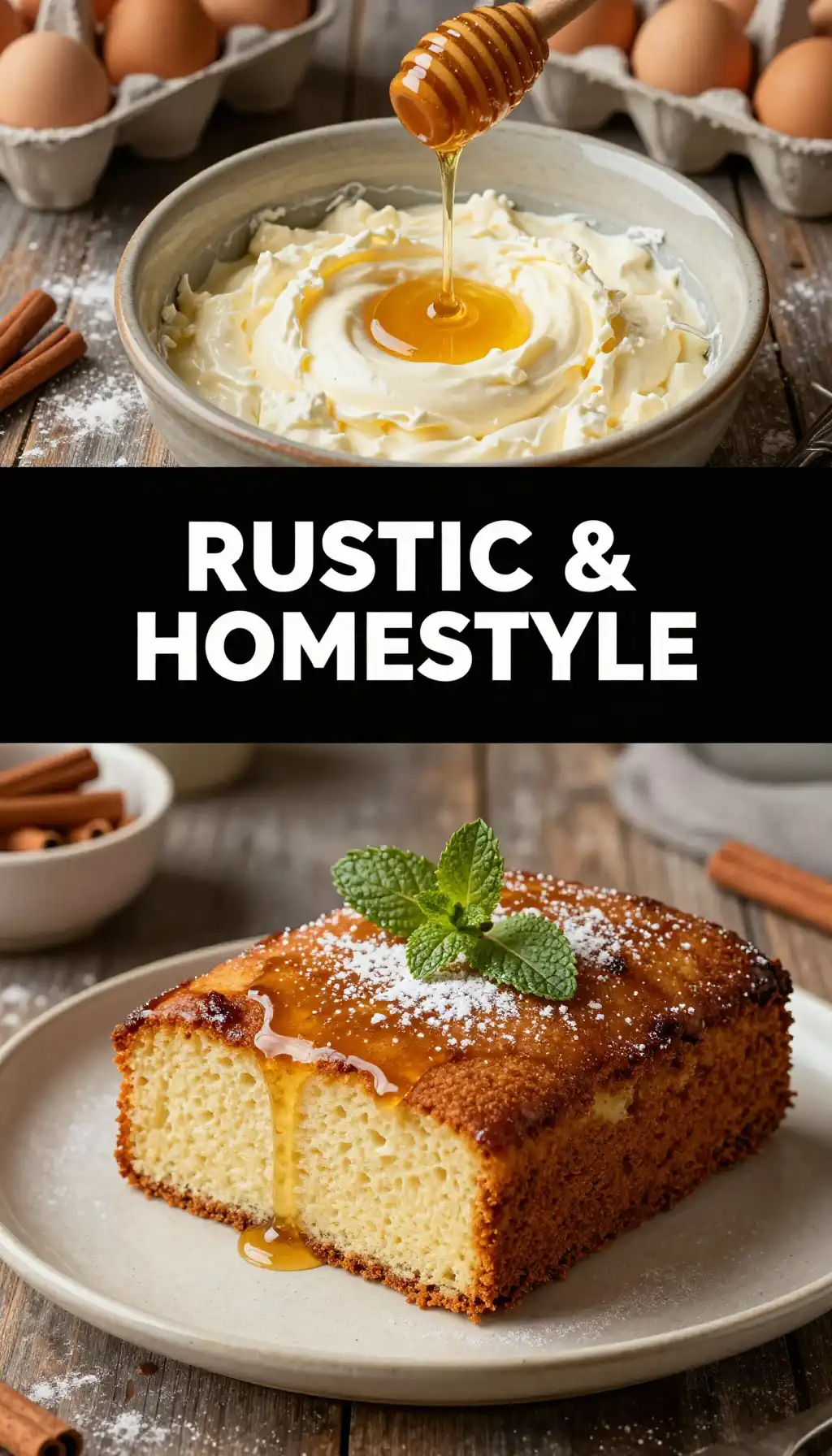 Rustic Cottage Cheese And Honey Cake