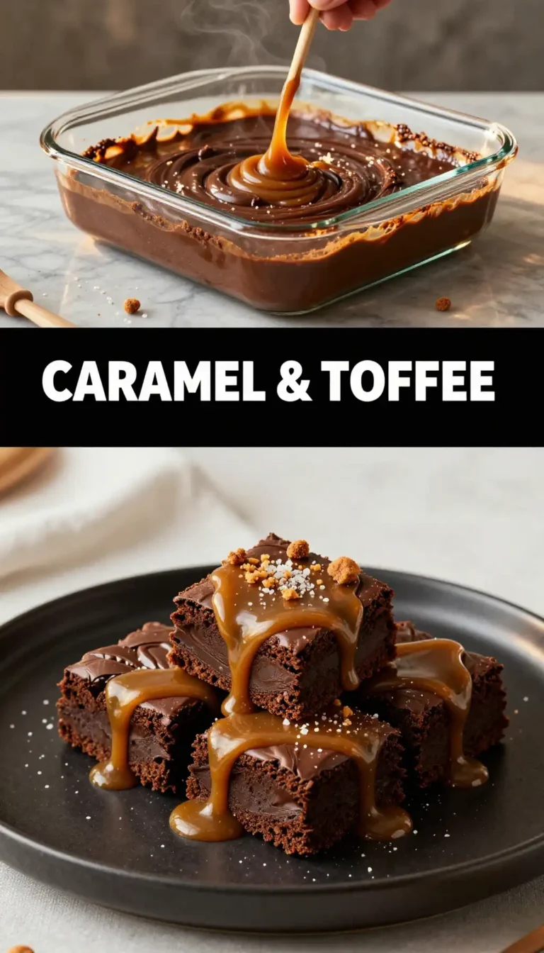 Salted Caramel Ribbon Brownies