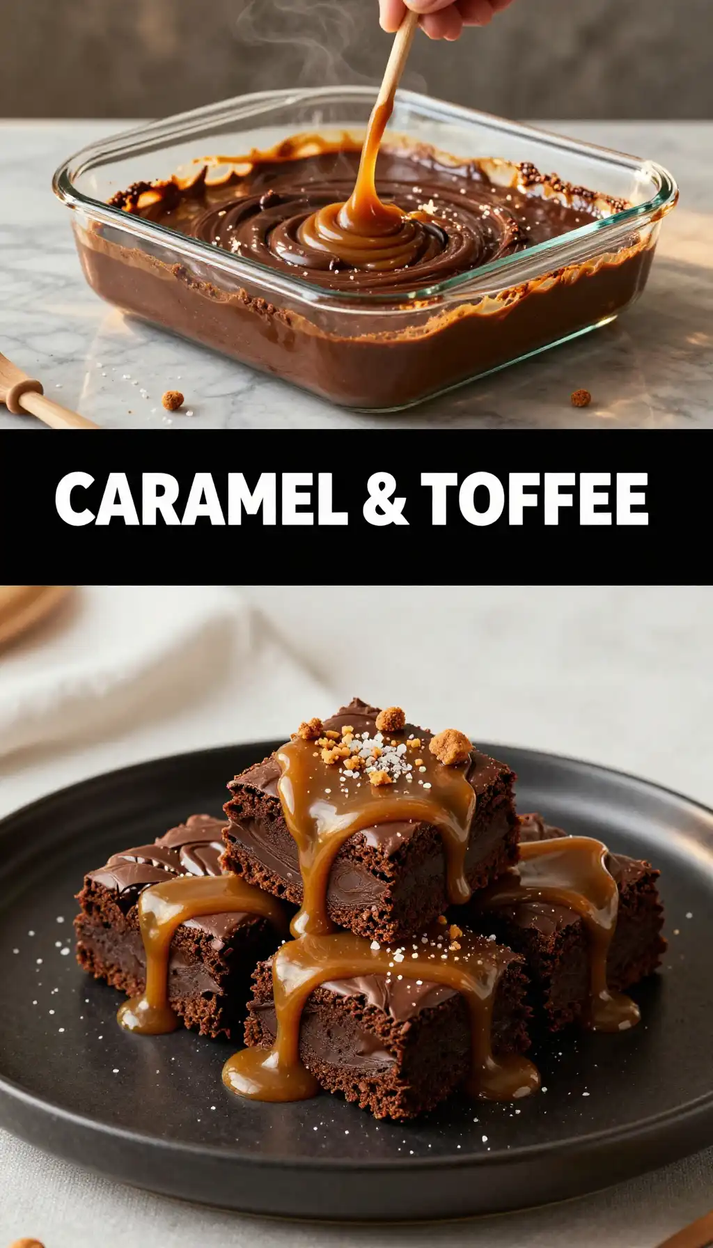 Salted Caramel Ribbon Brownies