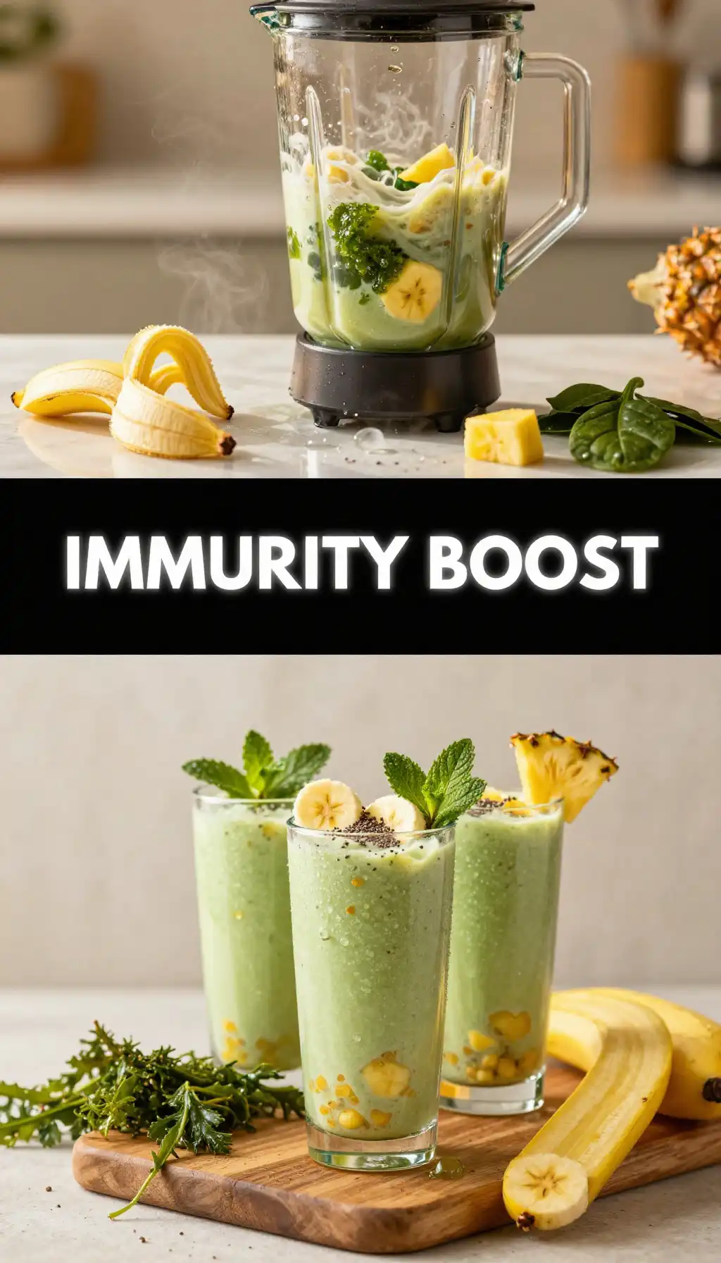 Sea Moss Banana Smoothie for Thyroid Support pinterest pin