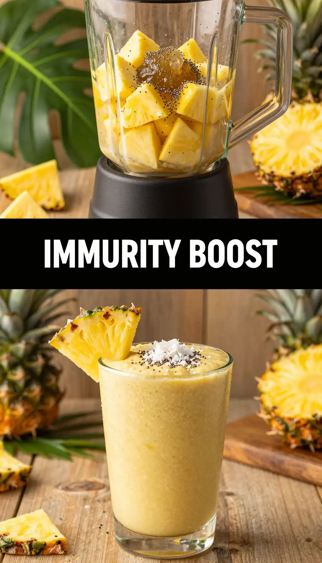 Sea Moss Gel and Pineapple Tropical Immunity Smoothie