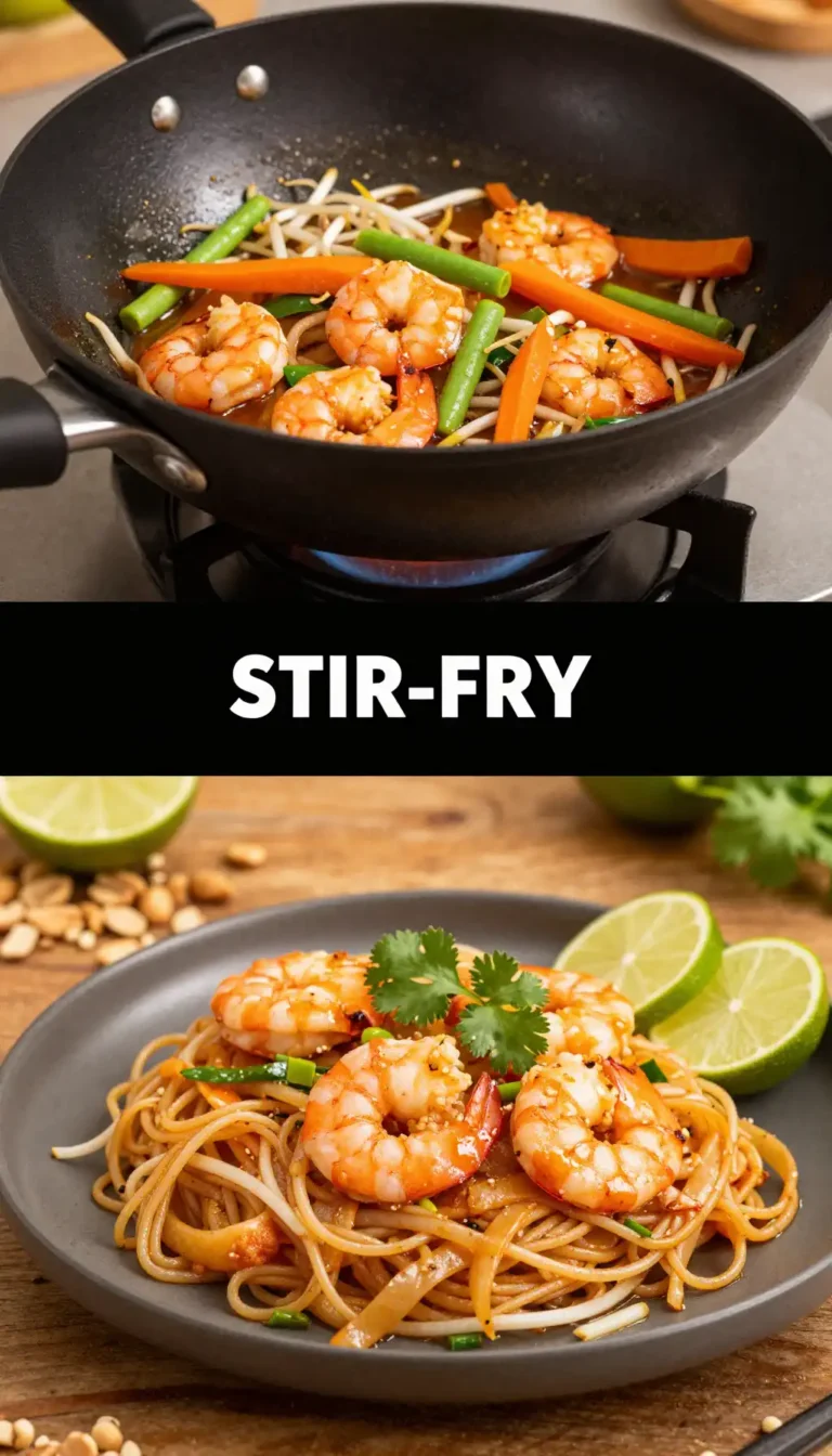 Shrimp Pad Thai with Tamarind and Peanuts