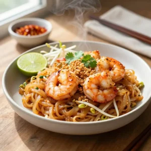 Homemade Shrimp Pad Thai Recipe with Tamarind & Peanuts