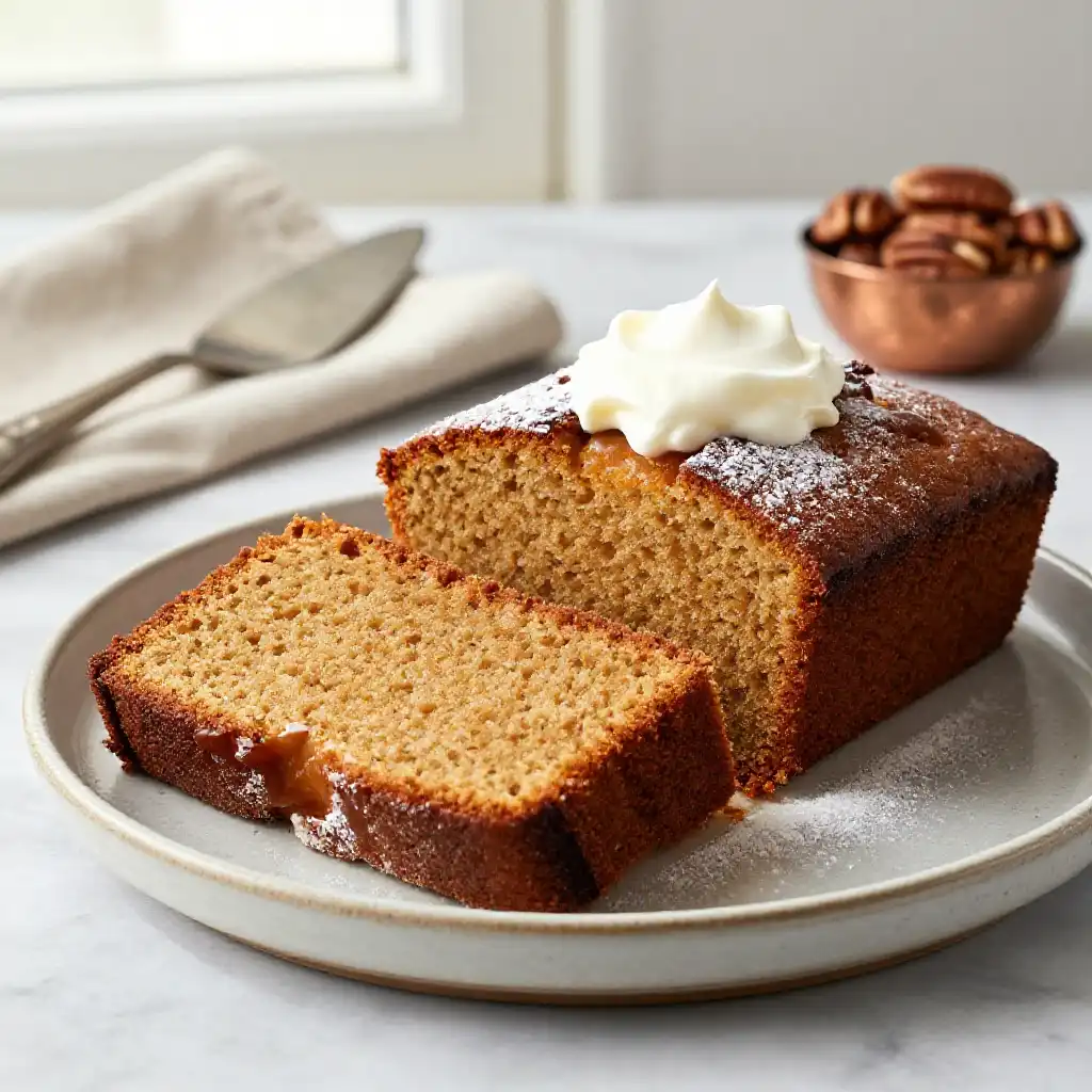 Simple Brown Sugar Pound Cake plated dish