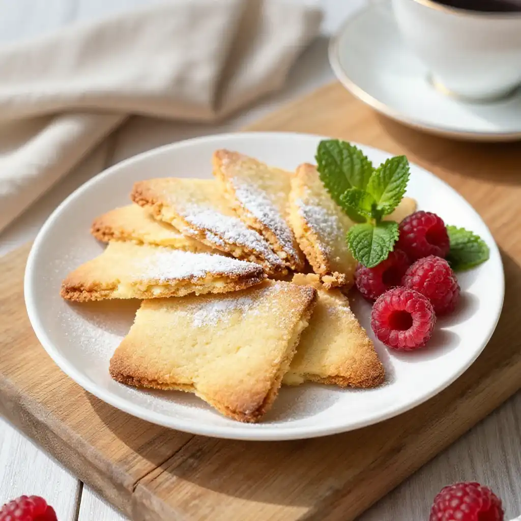 Simple Butter Shortbread Wedges plated dish