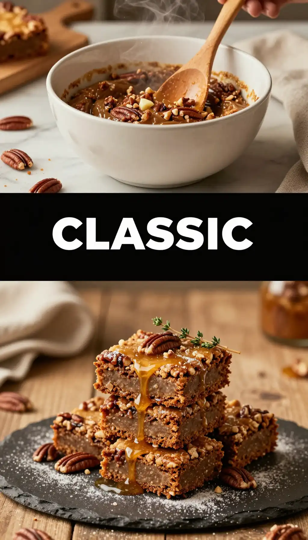 Simple Pecan Blondies pinterest pin